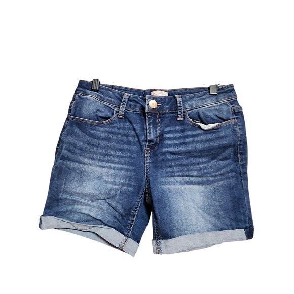 So  Cuffed Denim Jean Shorts Girls Size 16 Blue - Picture 1 of 3